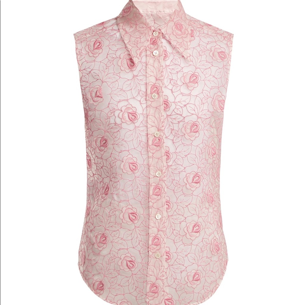 IN SEARCH OF: Miu Miu pink sheer sleeveless shirt